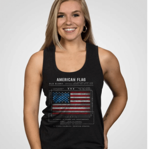 Women’s Racerback Tank – American Flag - Black