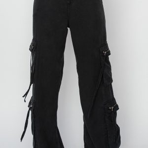 Risen Los Angeles, HIGH RISE TENCEL MULTI CARGO POCKET WIDE PANTS